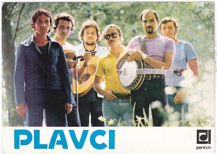 Původní sestava skupiny Plavci v 70. letech - Pohlednice
