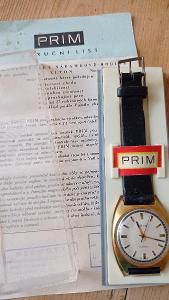 exkluzivní hodinky Prim 662573 zlacené TOP komplet Etue Záruční list