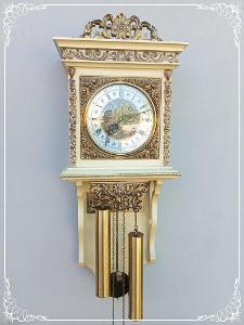 Staré nástěnné závažové mechanické hodiny ludvík  
