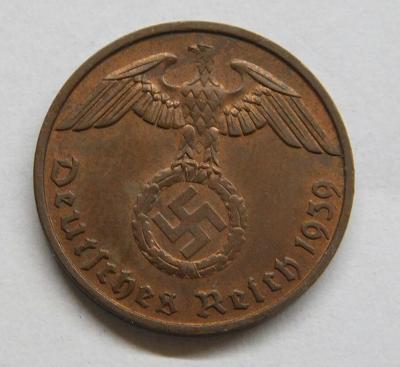 2 Reichspfennig 1939 B. Mince Německo. B4864