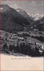 Pontresina * pohled na město, hory, Alpy * Švýcarsko * Z118