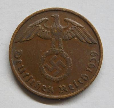 2 Reichspfennig 1939 G. Mince Německo. B4866