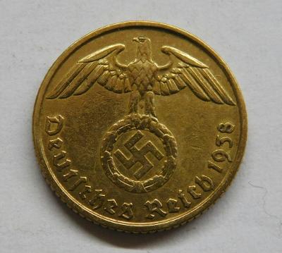 5 Reichspfennig 1938 B. Mince Německo. B4869