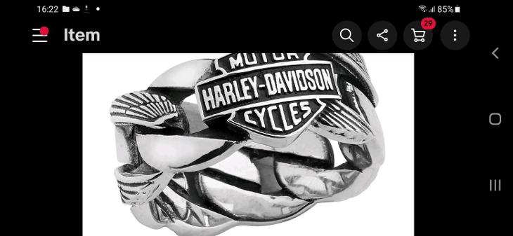 Masivní pánský stříbrný prsten Harley Davidson mincovní stříbro 925 - Šperky