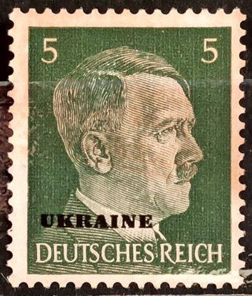 DR-OKUPACE UKRAJINY: MiNr.4 Adolf Hitler 5pf přetisk UKRAINE (*) 1941