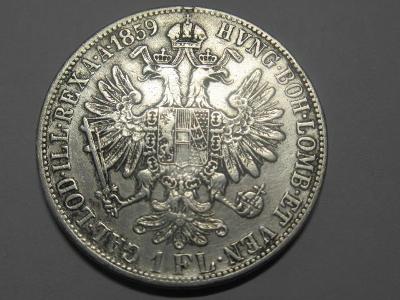 Rakousko-Uherský 1 florin 1859 E