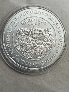 500 SK 1999, ražba prvních tolarových mincí v Kremnici 