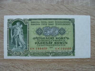 50 Kčs 1953 HM 144420  UNC, originál foto, TOP bankovka z mé sbírky