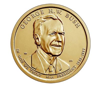 25x George H.W. Bush Presidential (D) $1 Coin 2020, Roll