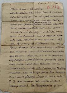 Dopis z Brna do koncentračního tábora Auschwitz 1942