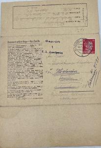 Dopis z koncentračního tábora Auschwitz 1943