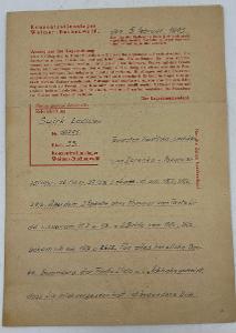 Dopis z koncentračního tábora Buchenwald 1943