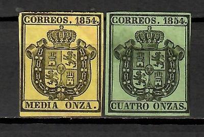 523 - Španělsko Dienst 1854, Mi 1, 3,  eur 12,6