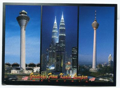 MALAYSIA-KUALA LUMPUR, Asie- Buterfly Park, motýl, TV. věž, architekt.