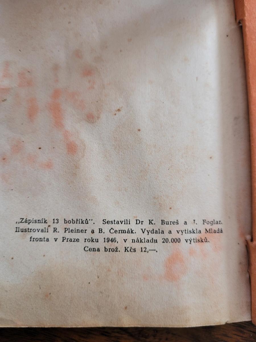 JAROSLAV FOGLAR - ZÁPISNÍK 13 BOBŘÍKŮ - originál - Knihy a časopisy