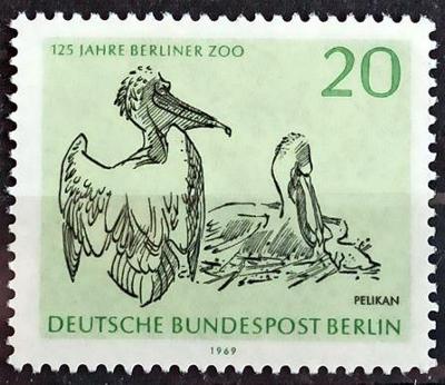 WEST BERLIN: MiNr.339 White Pelicans 20pf, Berlin ZOO ** 1969