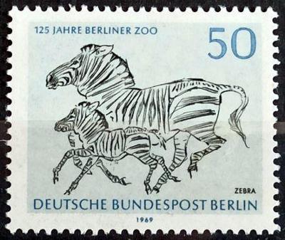 WEST BERLIN: MiNr.341 Zebra and Foal 50pf, Berlin ZOO ** 1969