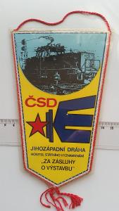 vlajka ČSD železnice vlak Jihozápadní dráha 