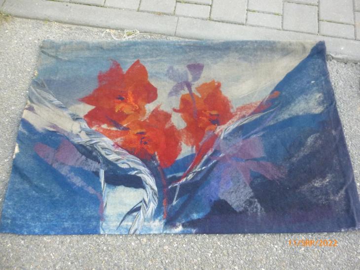 1979 velká tapiserie, Jarmila Cupáková,květy,original - Starožitnosti a umění