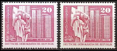 DDR: MiNr.1820 Lenin Square 20pf, Buildings GDR, varia ** 1973 /2ks/