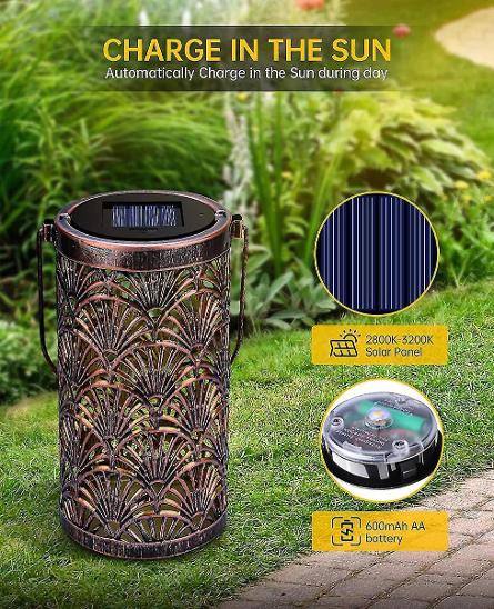Solární lucerna pro venkovní použití, kovová venkovní solární lucerna - Zařízení pro dům a zahradu