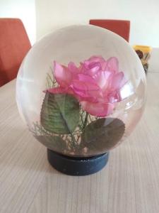 Retro dekorace - květina ve skleněné kouli