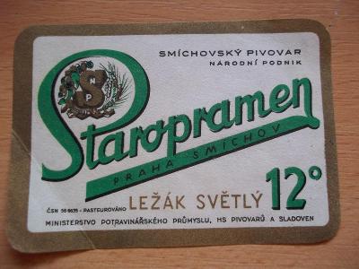 Pivní etiketa Praha - Smíchov H9