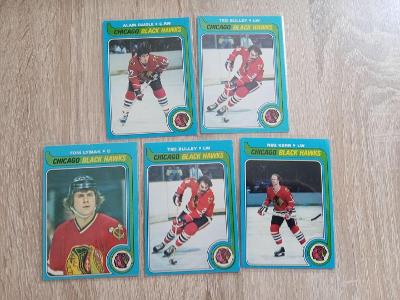 Lot Hokejových Kariet O-PEE-CHEE 1979-1980 Chicago Blackhawks