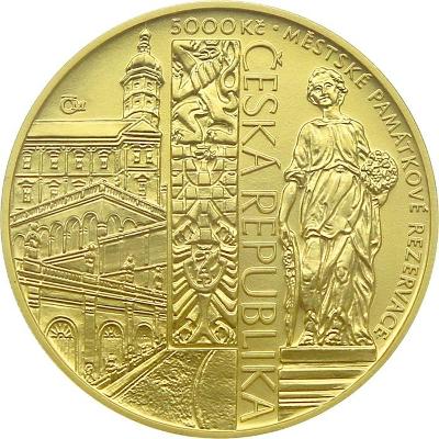 Zlatá mince 5000 Kč Město Mikulov 2022 BK ČNB certifikát UNC stav