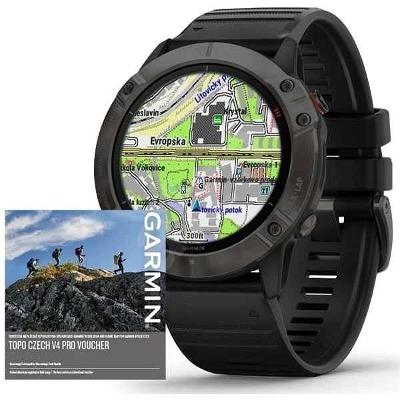 Chytré hodinky Garmin Fenix 6X Pro Solar Titanium Gray