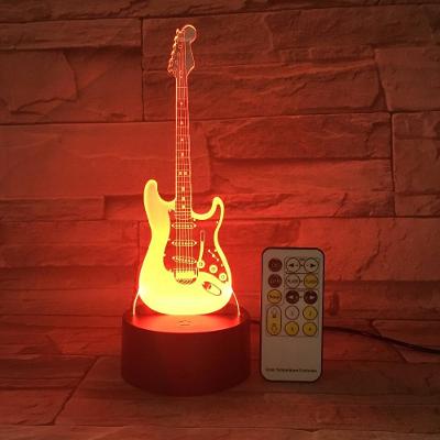 LED svietidlo - dekorácia KYTARA + ovládanie - pre muzikantov, hudobníkov