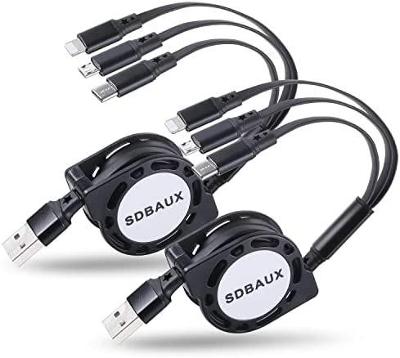SDBAUX 3A Multi USB nabíjecí kabel, zatahovací 3 v 1