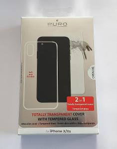 Puro zadní kryt transparentní + ochranné sklo pro Apple iPhone X/Xs