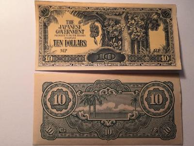 Malaya 10 Dollars 1944 stav AU