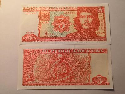 Kuba 3 Pesos 2004 stav AUNC