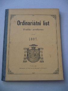 Ordinariátní list na rok 1887