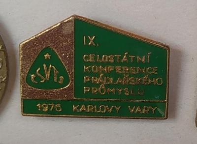 P149 Odznak Karlovy Vary IX. konference prádlařského průmyslu 1976