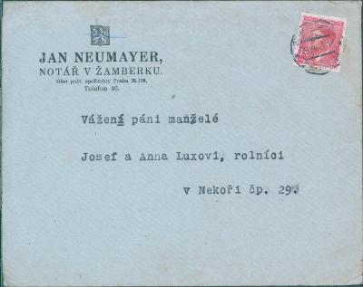 12B1064 Dopis J. Neumayer notář Žamberk - Lux Nekoř