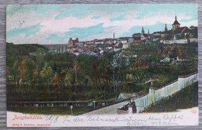 Pohled Mladá Boleslav - Jungbunzlau - celkový záběr - 1903