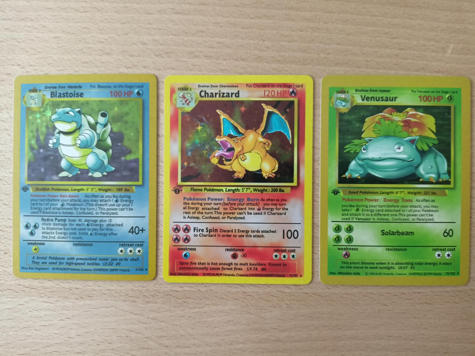 Pokemon Charizard, Blastoise, Venusaur - 1st edition | Aukro