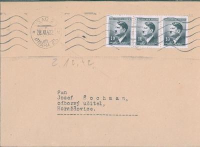 12B1082 Dopis Praha - Horažďovice, 3-páska 10RM