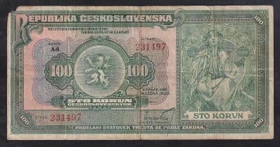 VZÁCNÁ 100 KORUNA 1920 - NÁDHERNÁ