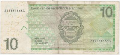 Nizozemské Antily, 10 Gulden, 1.1.2006, Pick 28d, F, slepovaná