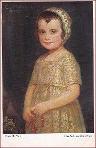 Děti * děvče, šperky, portrét, sign. Corneille Max * M5481
