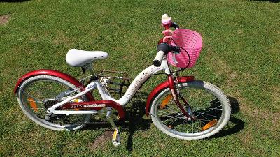 Dětské jízdní kolo - dívčí (červeno-bílé)