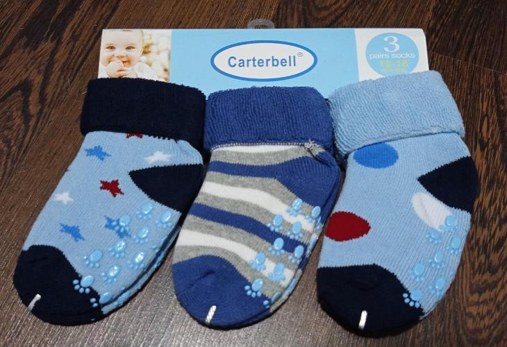 Kojenecké bavlněné zateplené protiskluzové ponožky V - vel.12- 20 M - Oblečení pro děti