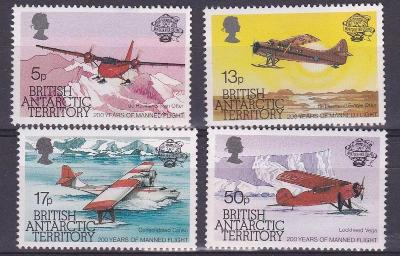 Britské antarktické teritórium 1983 ** lietadlá komplet mi. 104-107