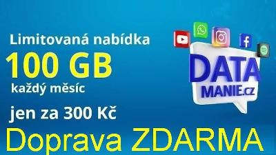 O2 SIM Datamánie 100GB - Nová - Doprava ZDARMA