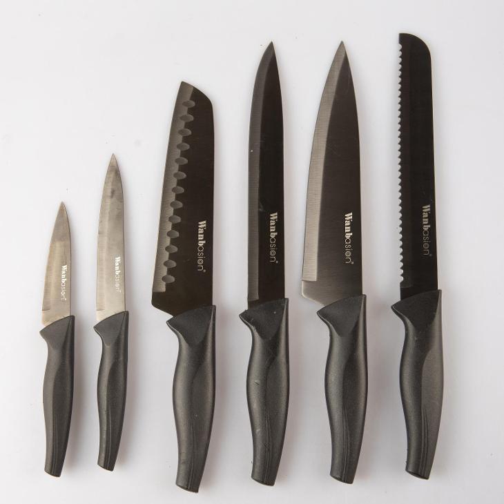 Sada kuchyňských nožů WANBASION/ 6 kusů / black / Od 1Kč |001|  - Vybavení do kuchyně