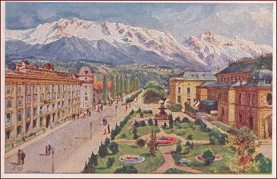Innsbruck * město, umělecká, hory, Tirol, Alpy * Rakousko * Z607